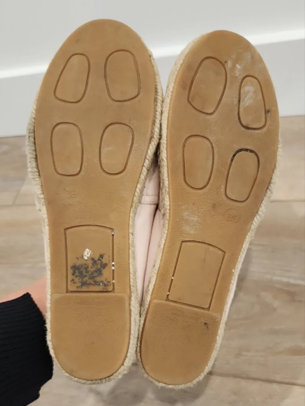 Country Road Women's Pale Pink Leather Espadrille Flats Size 39